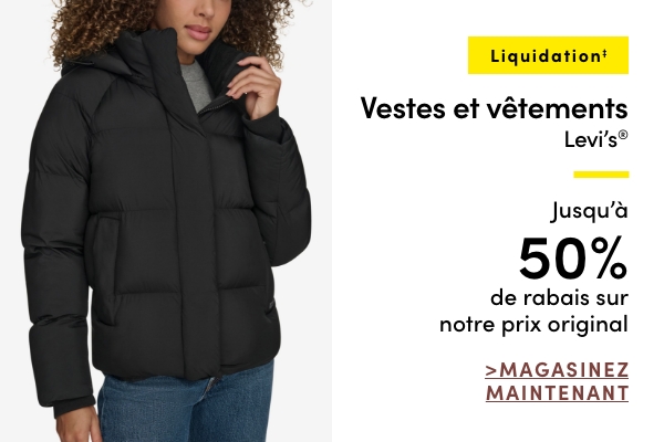 Vestes et vêtements Levi's en liquidation jusqu'à 50 % de rabais sur notre prix original